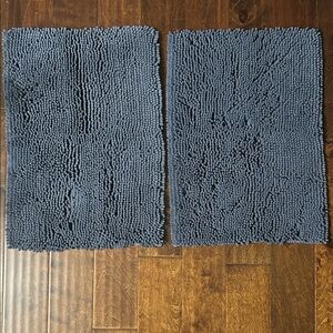 Plush Muted Blue Color Bath Mats